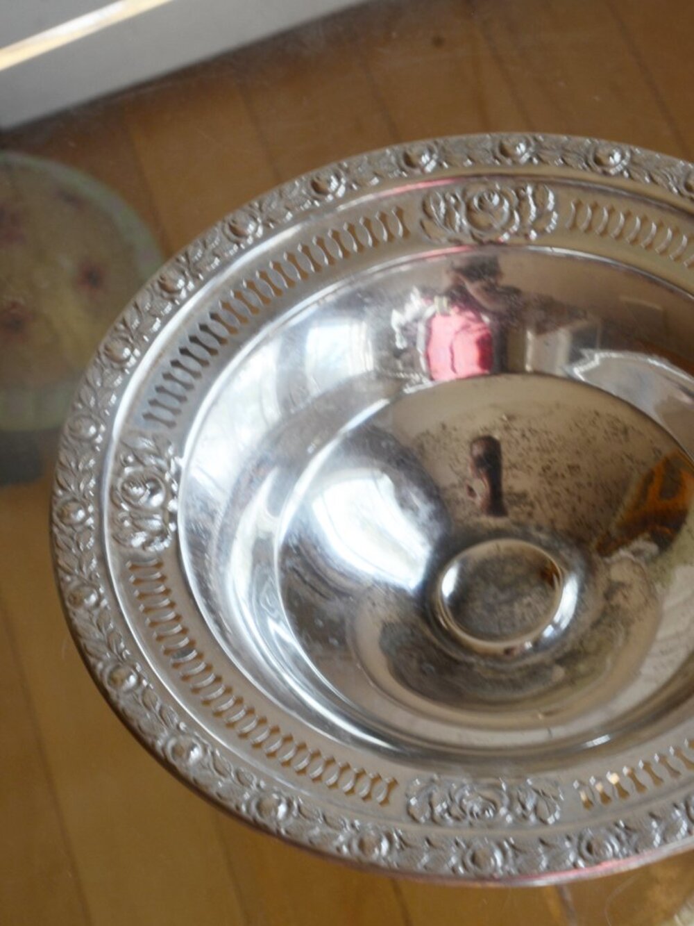 Vintage Royal Rose Sterling Silver Candy Bowl Floral Rim Bonbon Dish 200 Grams - Picture 4 of 13